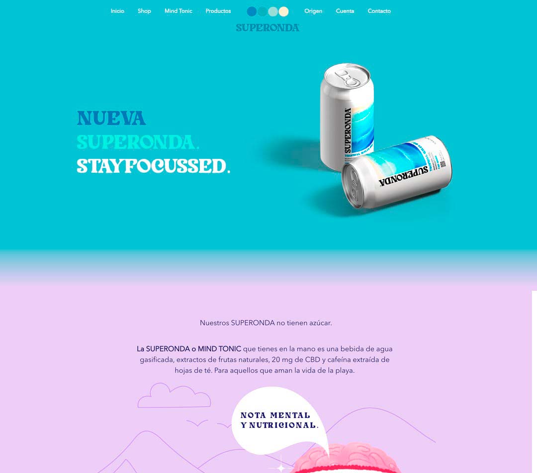 Portafolio desarrollo web: Tienda en línea venta de bebidas con CBD - Super-Onda.com